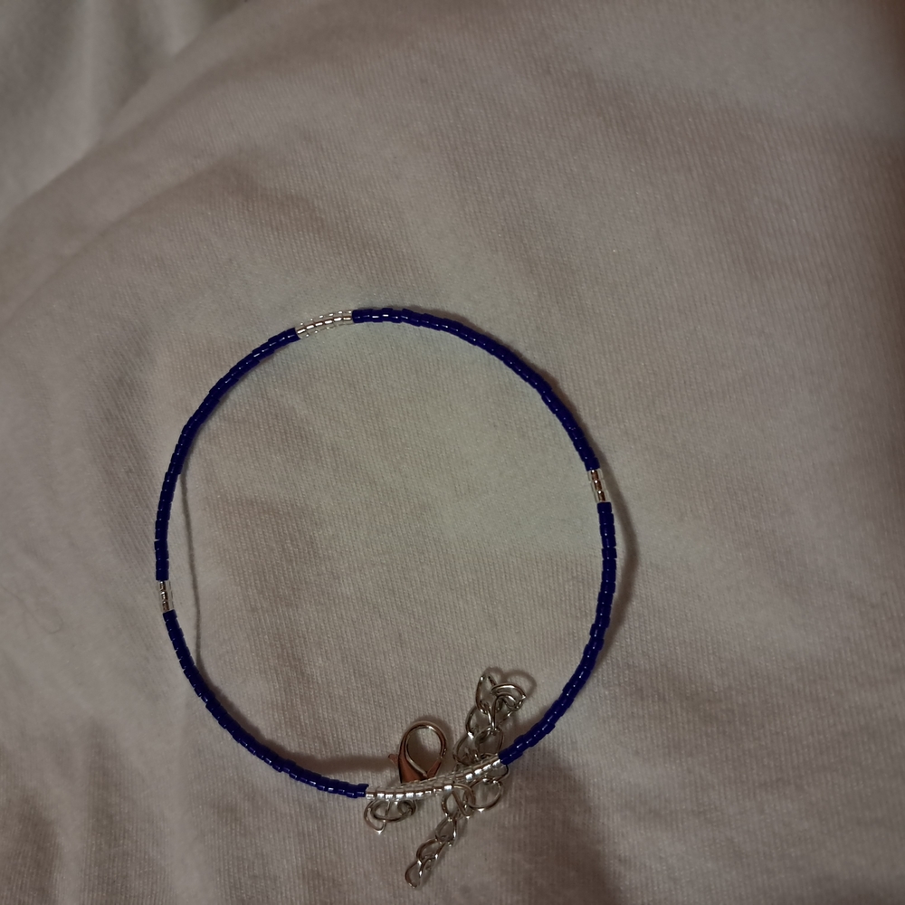 Handmade Elegant Blue Beaded Bracelet